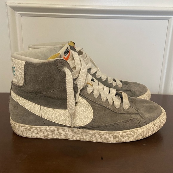 Nike Shoes - Nike blazer mid high grey suede high top sneakers GUC size 8 women's